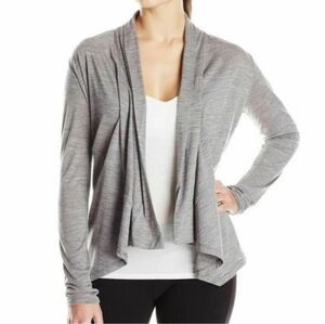 IBEX Cascade Cardigan Merino Wool Gray Womens Size Medium